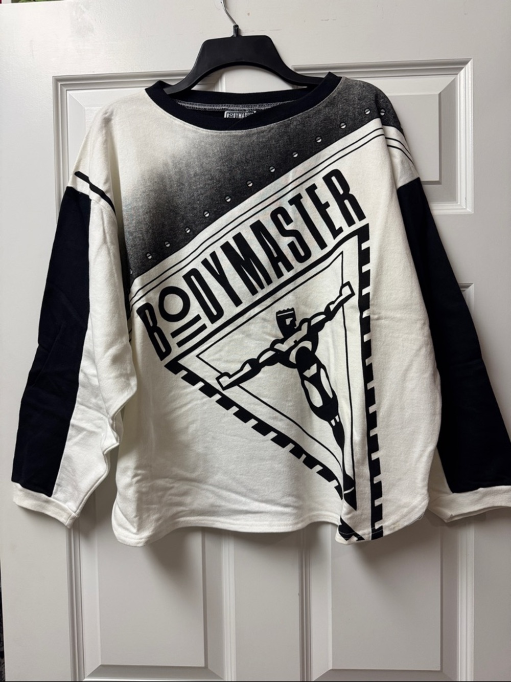 Vintage Bodymaster Adult Sweatshirt Bodybuilder  - Black and White